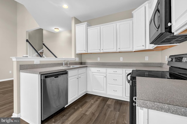 9 Ryan Ct, Telford, PA 18969 - kitchen with white cabinets, appliances with stainless steel finishes, dark wood-style flooring, and a sink