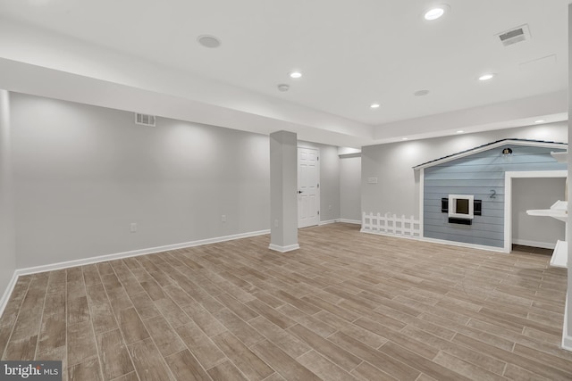 9 Ryan Ct, Telford, PA 18969 - finished basement featuring light wood finished floors, baseboards, visible vents, and recessed lighting