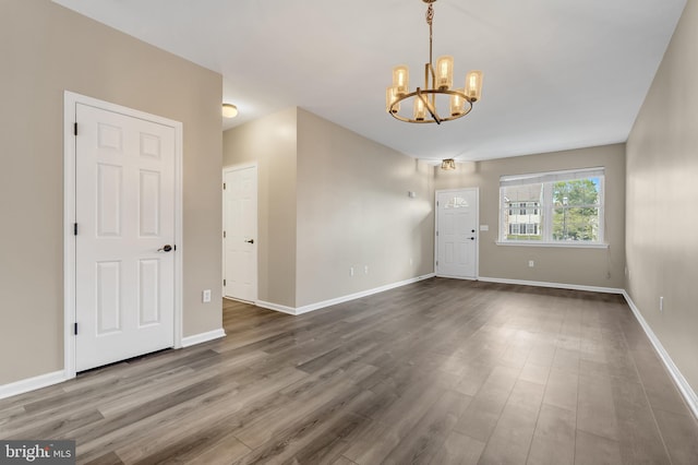 9 Ryan Ct, Telford, PA 18969 - interior space with a chandelier, baseboards, and wood finished floors