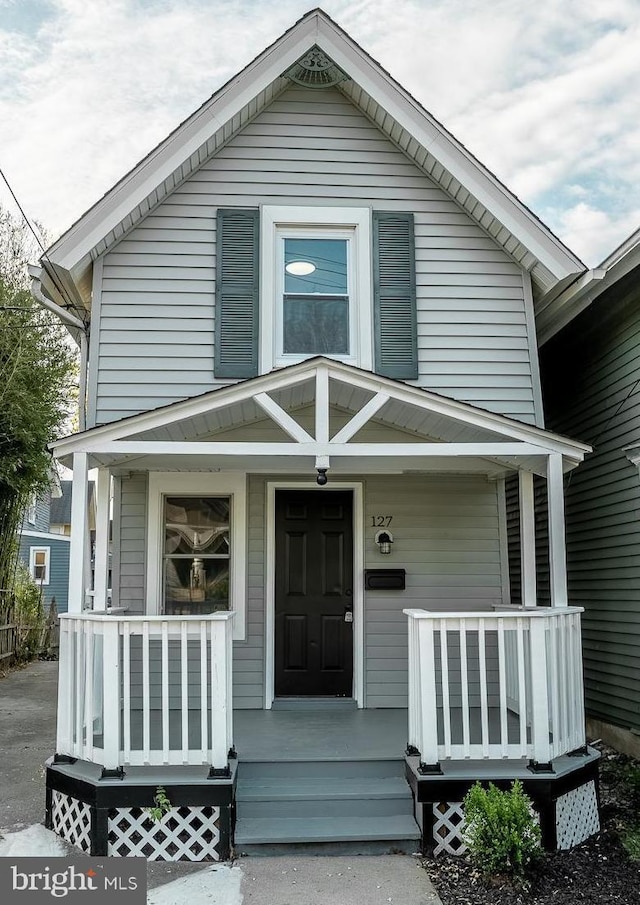 view of front of home with a porch