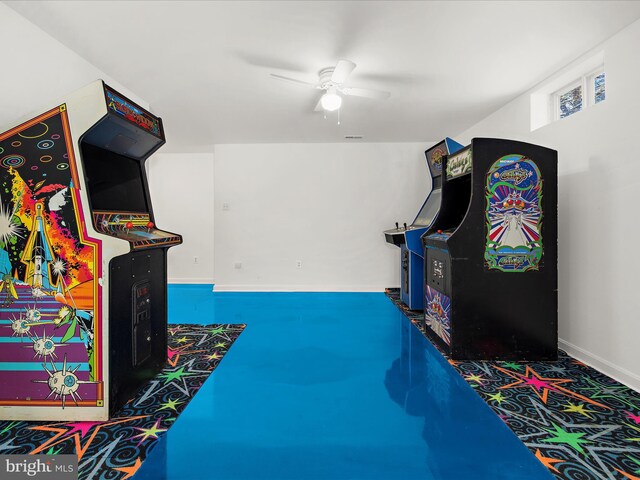 8283 Waterford Mill Ct, Pasadena, MD 21122 - game room featuring ceiling fan