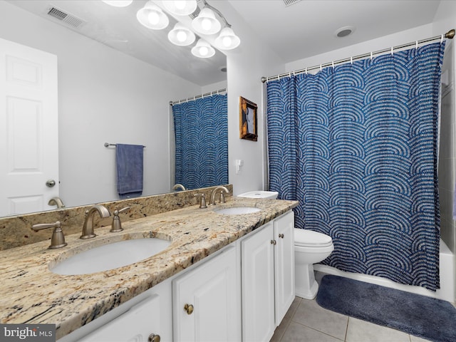 8283 Waterford Mill Ct, Pasadena, MD 21122 - bathroom with toilet, tile patterned floors, visible vents, and a sink