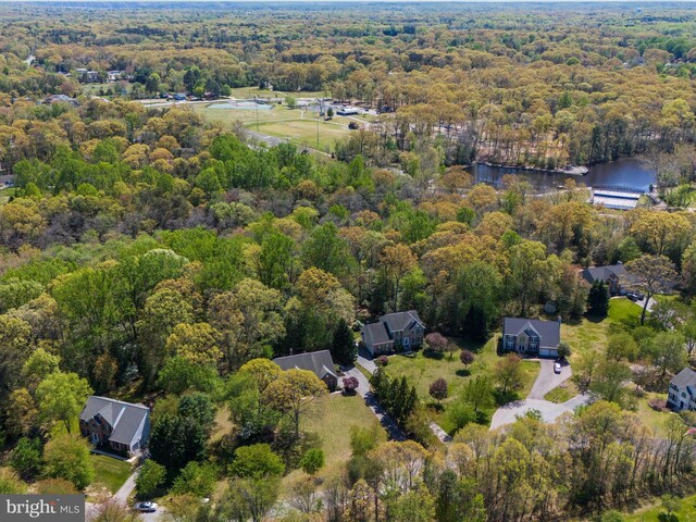 8283 Waterford Mill Ct, Pasadena, MD 21122 - drone / aerial view with a water view and a wooded view