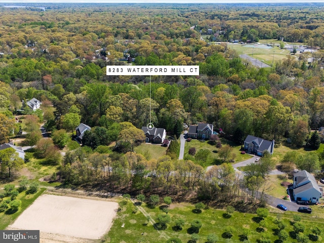8283 Waterford Mill Ct, Pasadena, MD 21122 - bird's eye view with a forest view