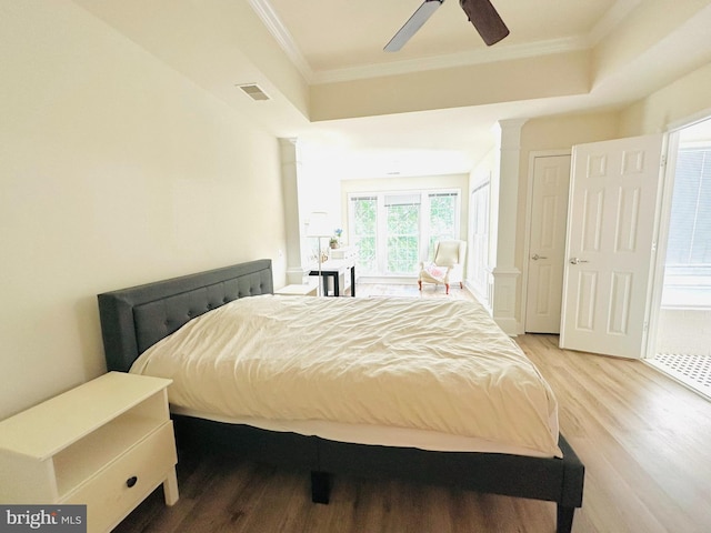 2206 Greywing St, Woodbridge, VA 22191 - bedroom featuring wood finished floors, crown molding, and a ceiling fan