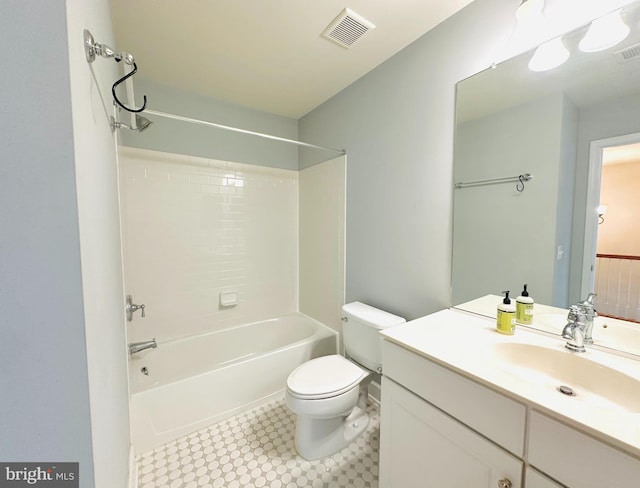 2206 Greywing St, Woodbridge, VA 22191 - bathroom featuring toilet, vanity, tile patterned floors, and tub / shower combination