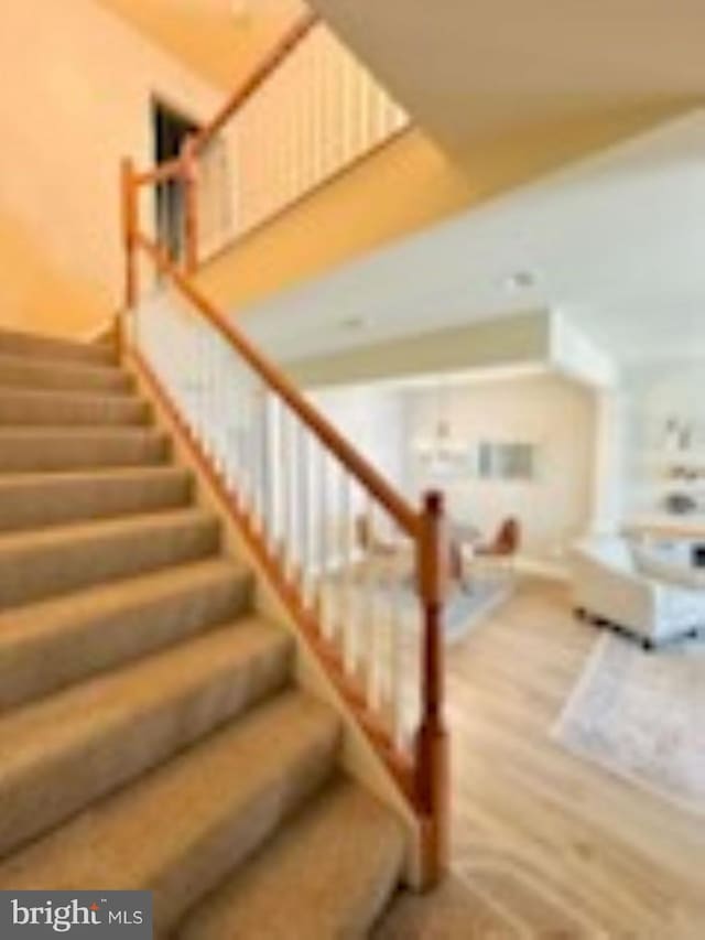 2206 Greywing St, Woodbridge, VA 22191 - stairway with wood finished floors and a high ceiling