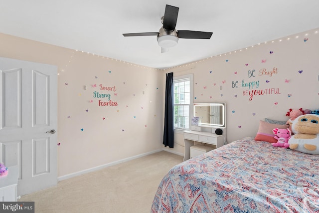5229 Woodleaf Ct, Centreville, VA 20120 - bedroom with light colored carpet, baseboards, and ceiling fan
