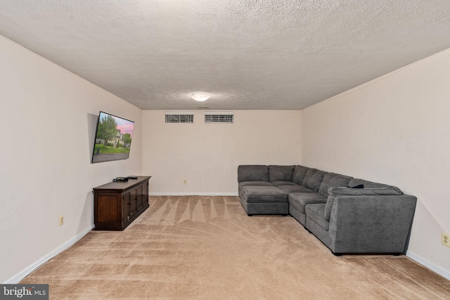 5229 Woodleaf Ct, Centreville, VA 20120 - living room with light colored carpet, a textured ceiling, and baseboards