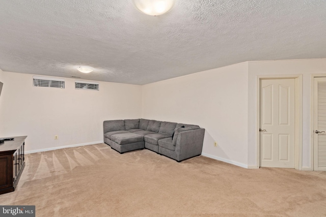 5229 Woodleaf Ct, Centreville, VA 20120 - unfurnished living room featuring light carpet, a textured ceiling, and baseboards