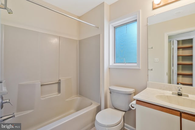 14640 Balsam Ct, Issue, MD 20645 - full bathroom featuring vanity, toilet, and shower / washtub combination