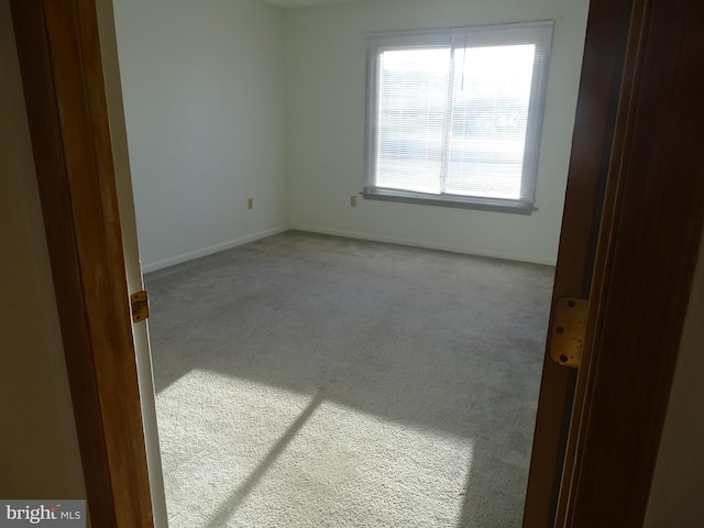 spare room with baseboards and carpet