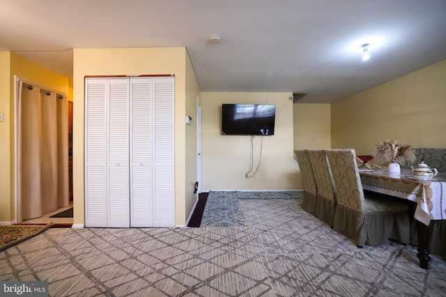 view of carpeted dining room