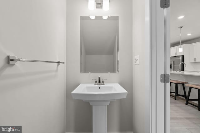 7410 Plainview Ter, Columbia, MD 21044 - bathroom featuring recessed lighting and wood finished floors