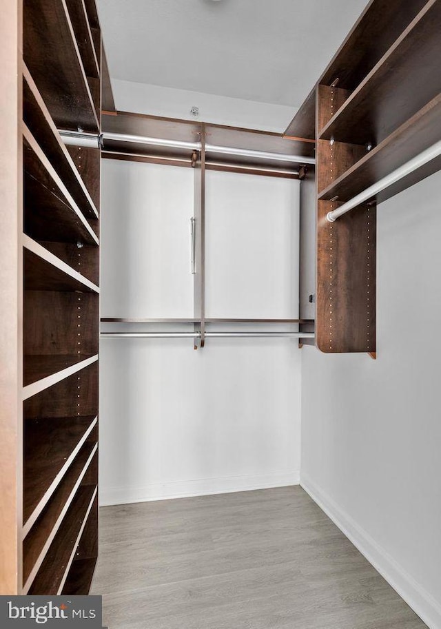 spacious closet with wood finished floors