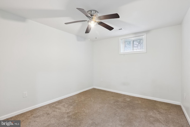 4527 Deer Park Dr, Temple Hills, MD 20748 - carpeted spare room with baseboards, visible vents, and ceiling fan