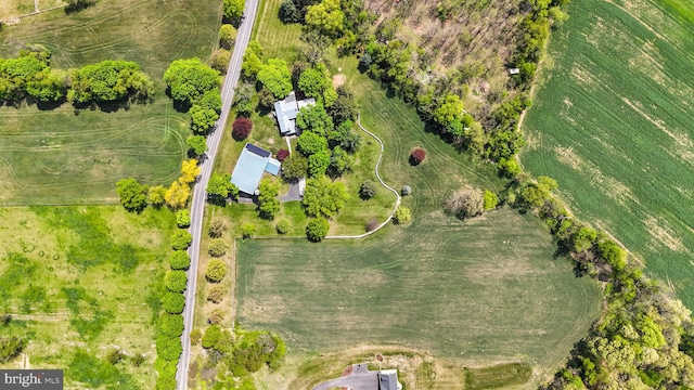 bird's eye view with a rural view