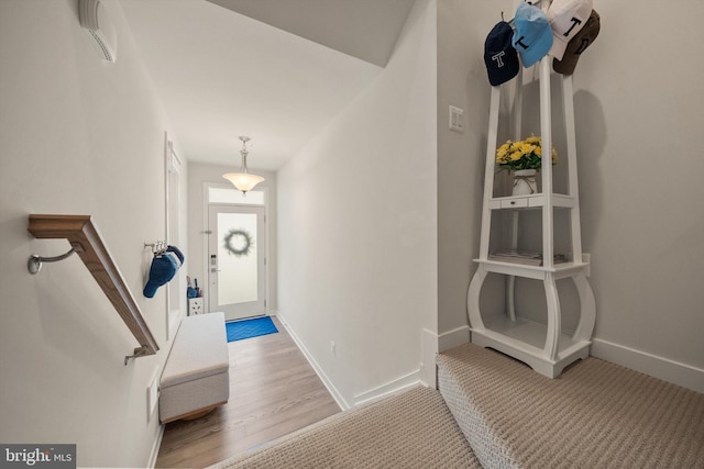 foyer entrance featuring baseboards