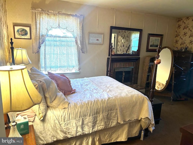 6908 Baltimore Ave, Hyattsville, MD 20782 - bedroom with a fireplace and carpet flooring