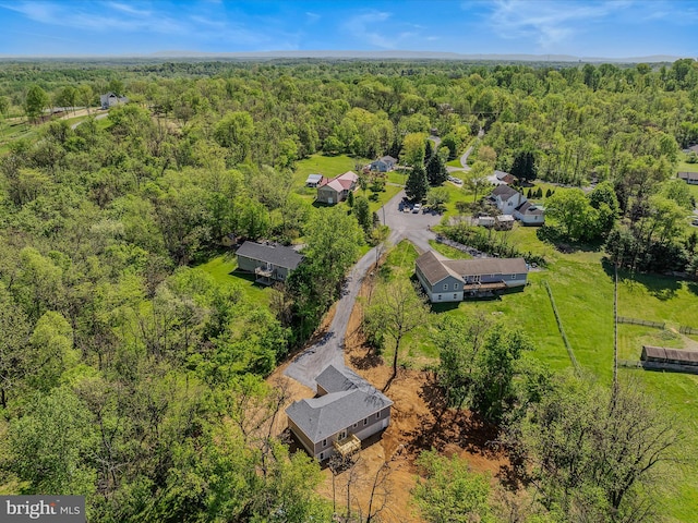 aerial view with a forest view