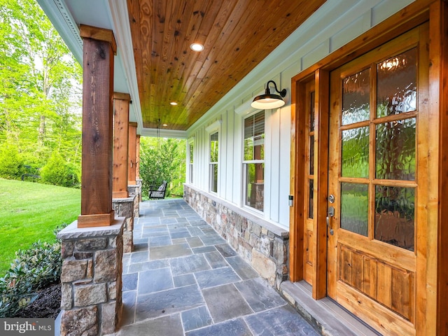 view of patio / terrace with a porch