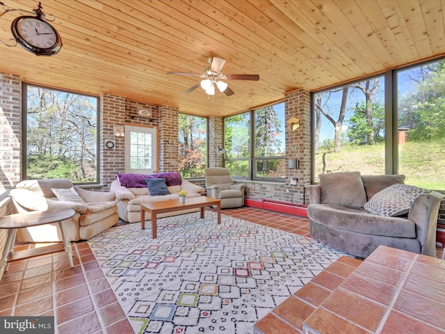 85 Gernants Church Rd, Leesport, PA 19533 - sunroom featuring an outdoor living space and ceiling fan