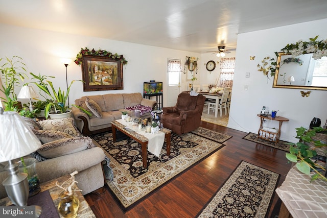 435 N St, Milford, DE 19963 - living room featuring a ceiling fan and wood finished floors