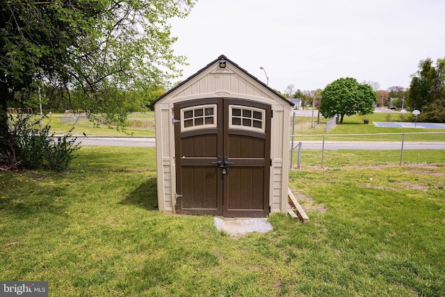 435 N St, Milford, DE 19963 - view of shed featuring a fenced backyard