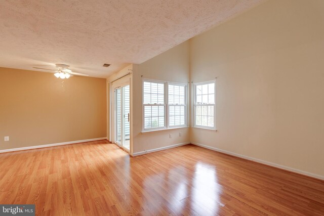 13830 Lord Fairfax Pl, Upper Marlboro, MD 20772 - empty room with wood finished floors, a textured ceiling, baseboards, and ceiling fan