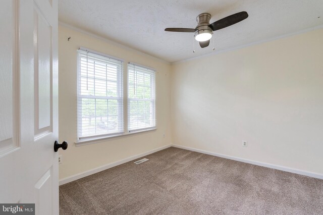 13830 Lord Fairfax Pl, Upper Marlboro, MD 20772 - carpeted spare room with baseboards, a ceiling fan, and ornamental molding