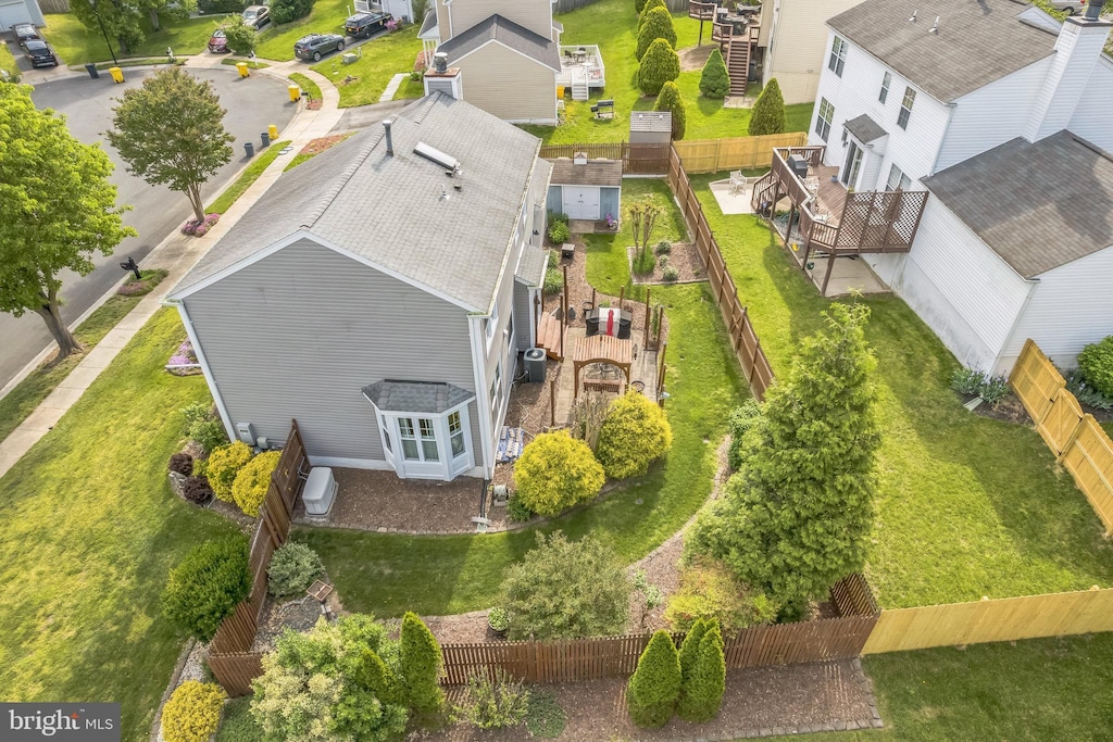 bird's eye view featuring a residential view