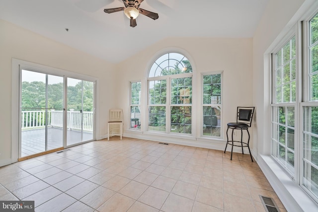 12405 Hillantrae Dr, Clinton, MD 20735 - unfurnished sunroom featuring lofted ceiling and tile patterned floors