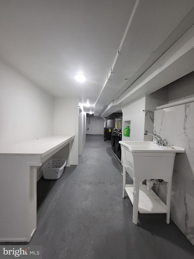 view of finished below grade area