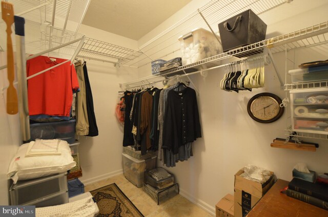 view of walk in closet