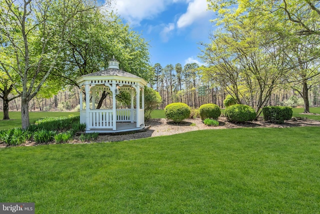 view of yard with a gazebo