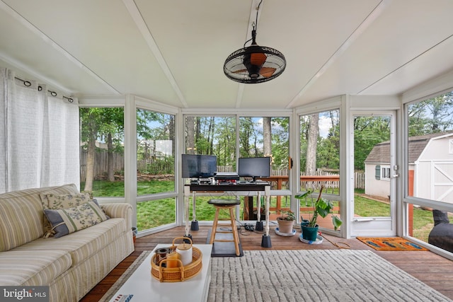 7815 Shallowbrook Ct, Severn, MD 21144 - sunroom / solarium with ceiling fan and outdoor lounge area
