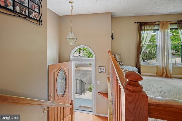 7815 Shallowbrook Ct, Severn, MD 21144 - entrance foyer with a textured ceiling, a wealth of natural light, and baseboards