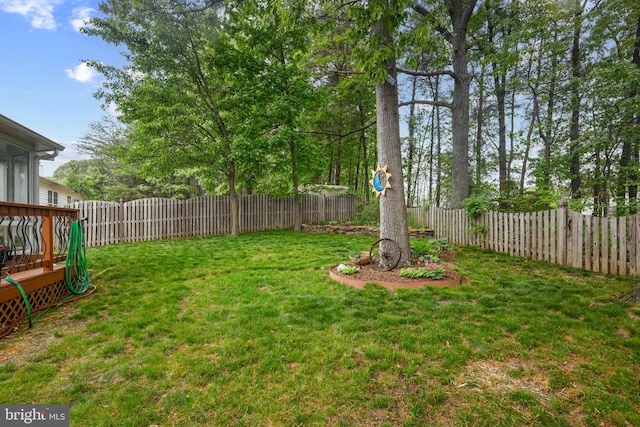 7815 Shallowbrook Ct, Severn, MD 21144 - view of yard with a deck and a fenced backyard