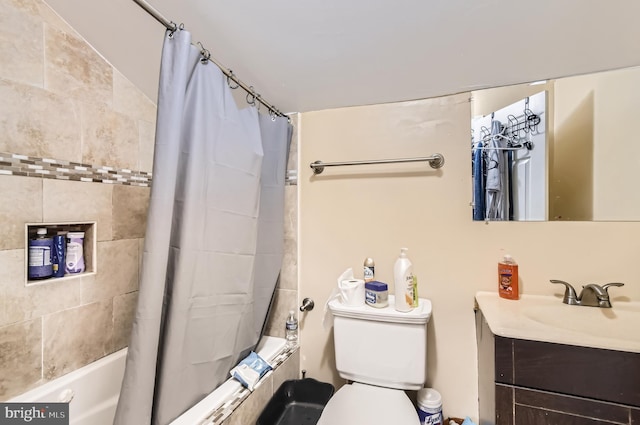 3717 Nortonia Rd, Baltimore, MD 21216 - full bathroom with shower / tub combo with curtain, toilet, and vanity