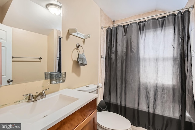 3717 Nortonia Rd, Baltimore, MD 21216 - bathroom with toilet, vanity, and a shower with curtain