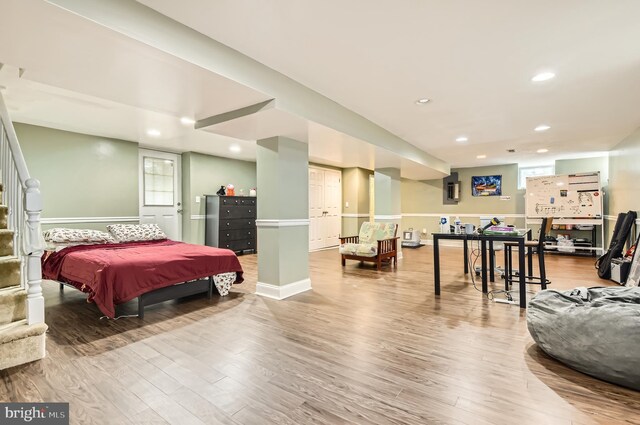 3717 Nortonia Rd, Baltimore, MD 21216 - bedroom featuring wood finished floors, recessed lighting, and baseboards