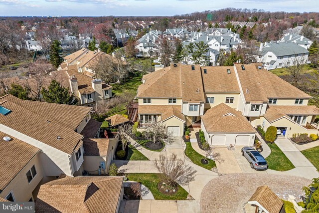 aerial view with a residential view