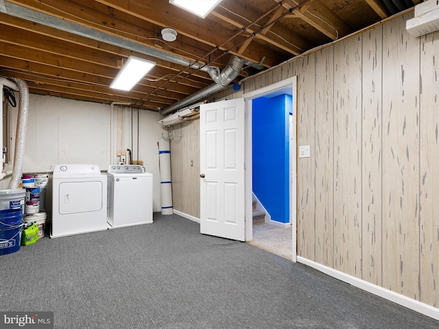34 Dovetree Dr, Newark, DE 19713 - basement with washing machine and dryer and dark colored carpet