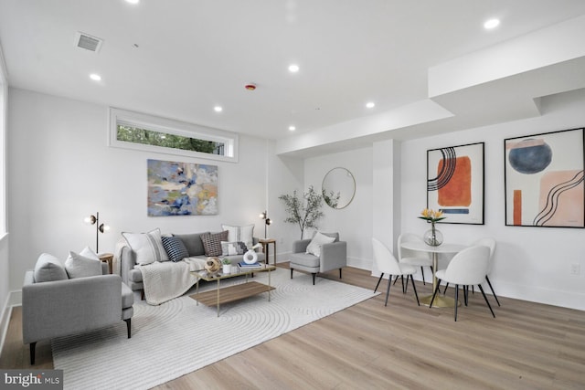 2524 41st St NW Unit 1, Washington, DC 20007 - living area featuring visible vents, recessed lighting, baseboards, and wood finished floors