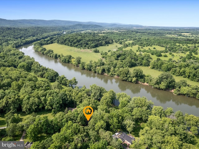173 Riverside Dr, Harpers Ferry, WV 25425 - drone / aerial view of a heavily wooded area and a water and mountain view