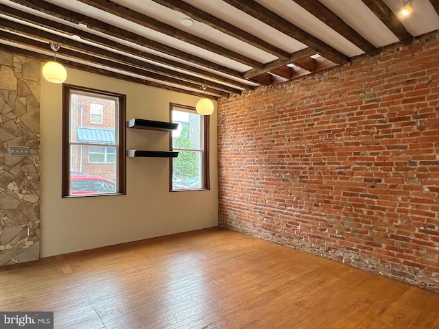 2102 E Dauphin St, Philadelphia, PA 19125 - unfurnished room with beam ceiling and hardwood / wood-style floors