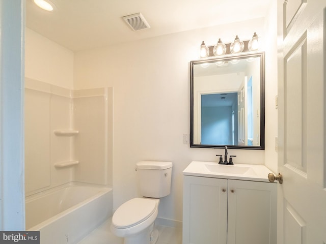 70 River Ln, Delanco, NJ 08075 - bathroom with vanity, toilet, tub / shower combination, and baseboards