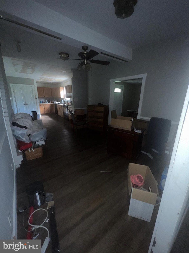 904 S Chester Rd, West Chester, PA 19382 - living area with wood finished floors and a ceiling fan