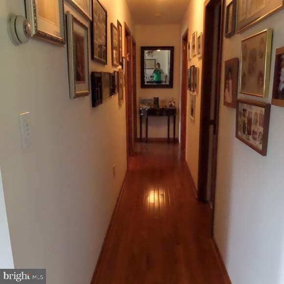 hall featuring dark wood-style floors