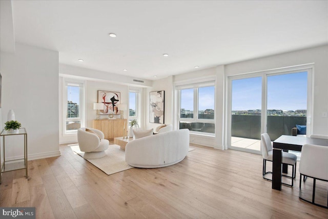 923 V St NW Unit 601, Washington, DC 20001 - living room featuring light wood-type flooring and recessed lighting